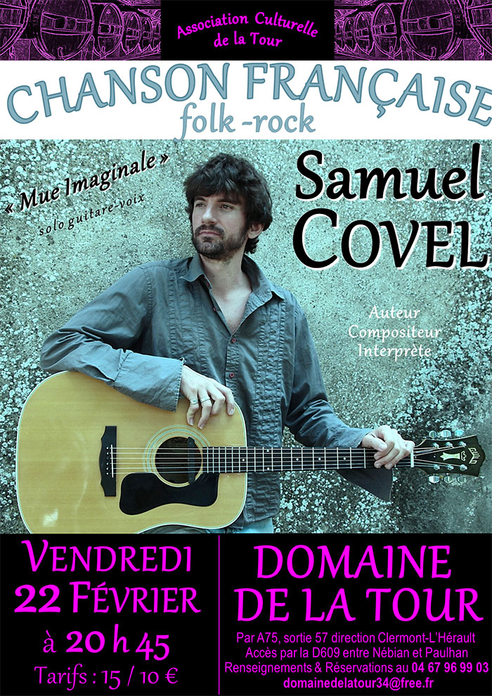 Concert le 22 février – Samuel COVEL