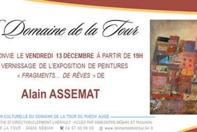 Vernissage des peintures d’ Alain ASSEMAT vendredi 13 décembre à 19h00