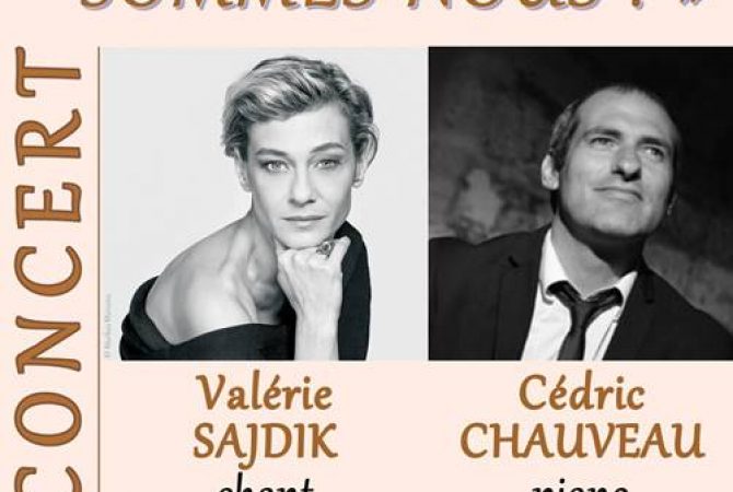 Vendredi 7 février 2020 à 20h45, concert avec Valérie SAJDIK au chant et Cédric CHAUVEAU au piano
