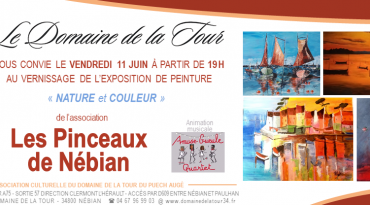 Vernissage le vendredi 11 juin à 19h, les pinceaux de Nébian
