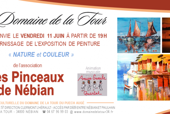 Vernissage le vendredi 11 juin à 19h, les pinceaux de Nébian