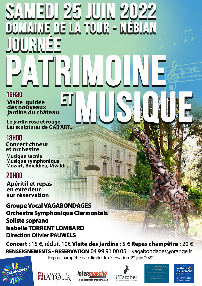 Journée Patrimoine et Musique le 25 juin 2022 à partir de 16h00